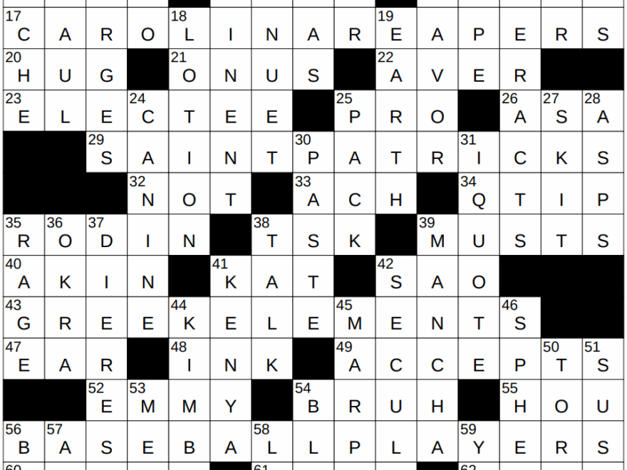 0422 25 NY Times Crossword 22 Apr 25 Tuesday NYXCrossword