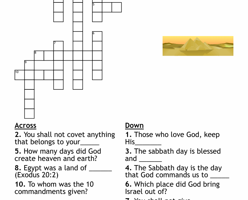 10 Commandments Crossword WordMint