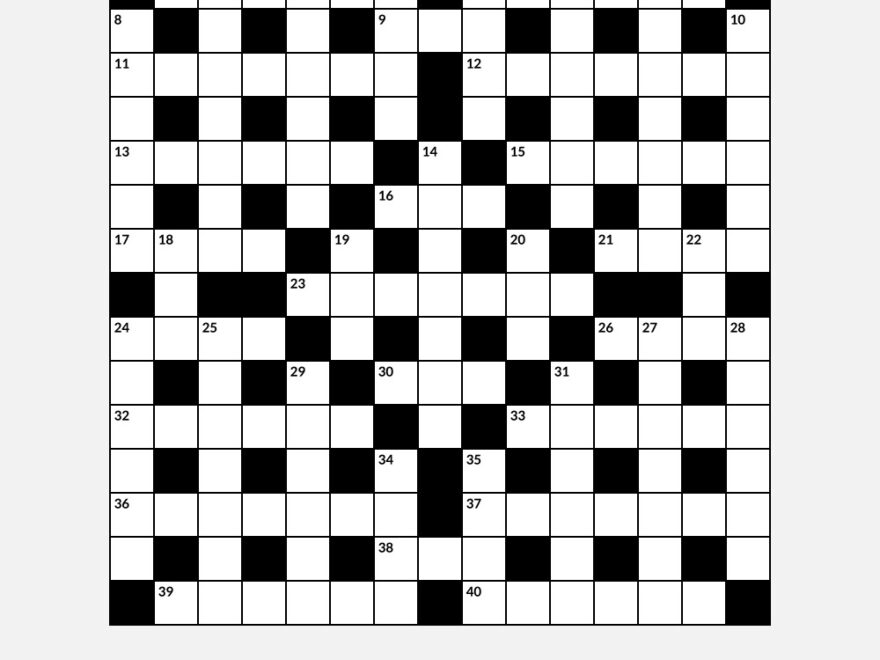 15x15 Empty Crossword Puzzle Royalty Free Vector Image