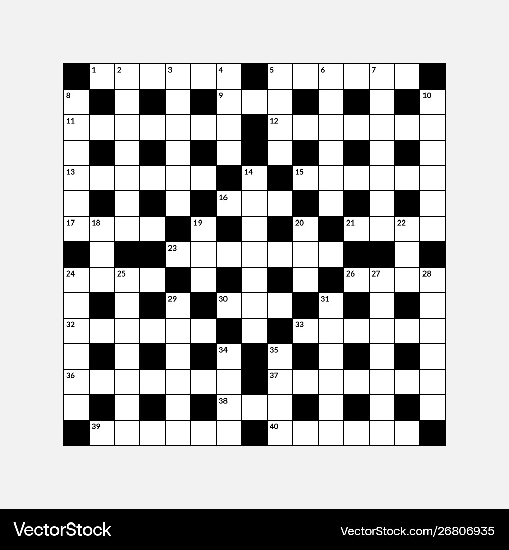 15x15 Empty Crossword Puzzle Royalty Free Vector Image