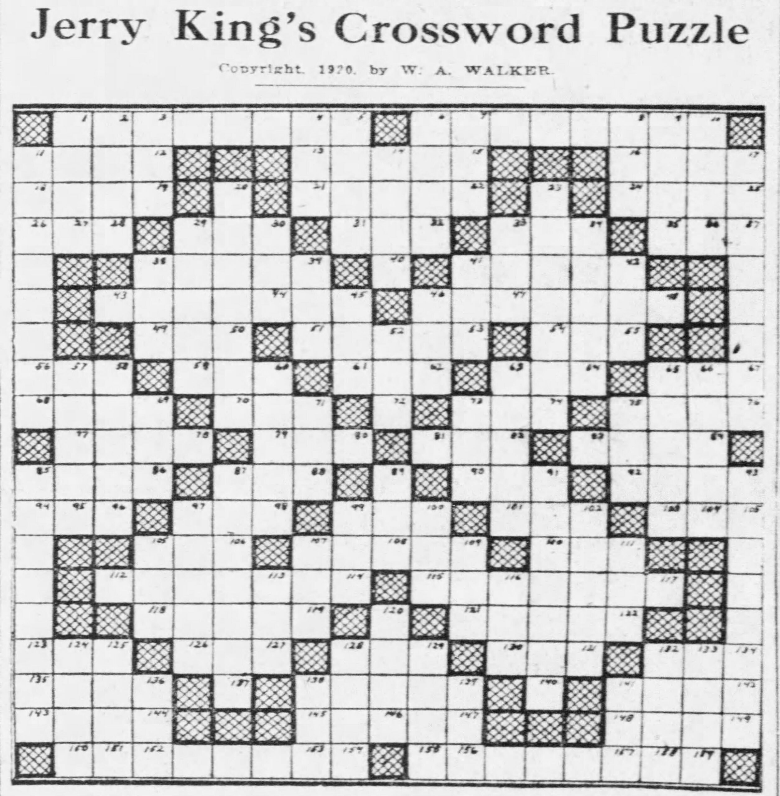 1920 The Year In Crosswords T Campbell s Grid