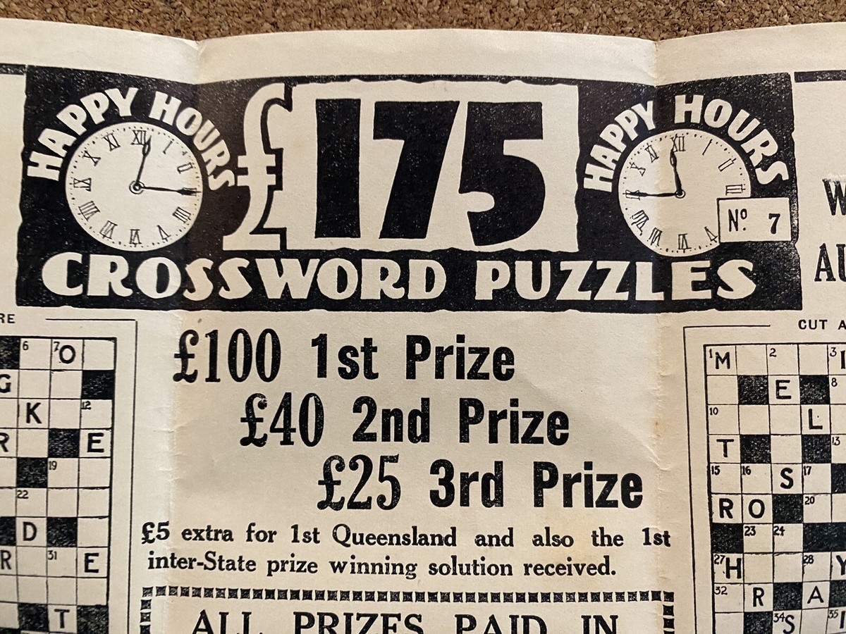 1930s Crossword Puzzle Printable