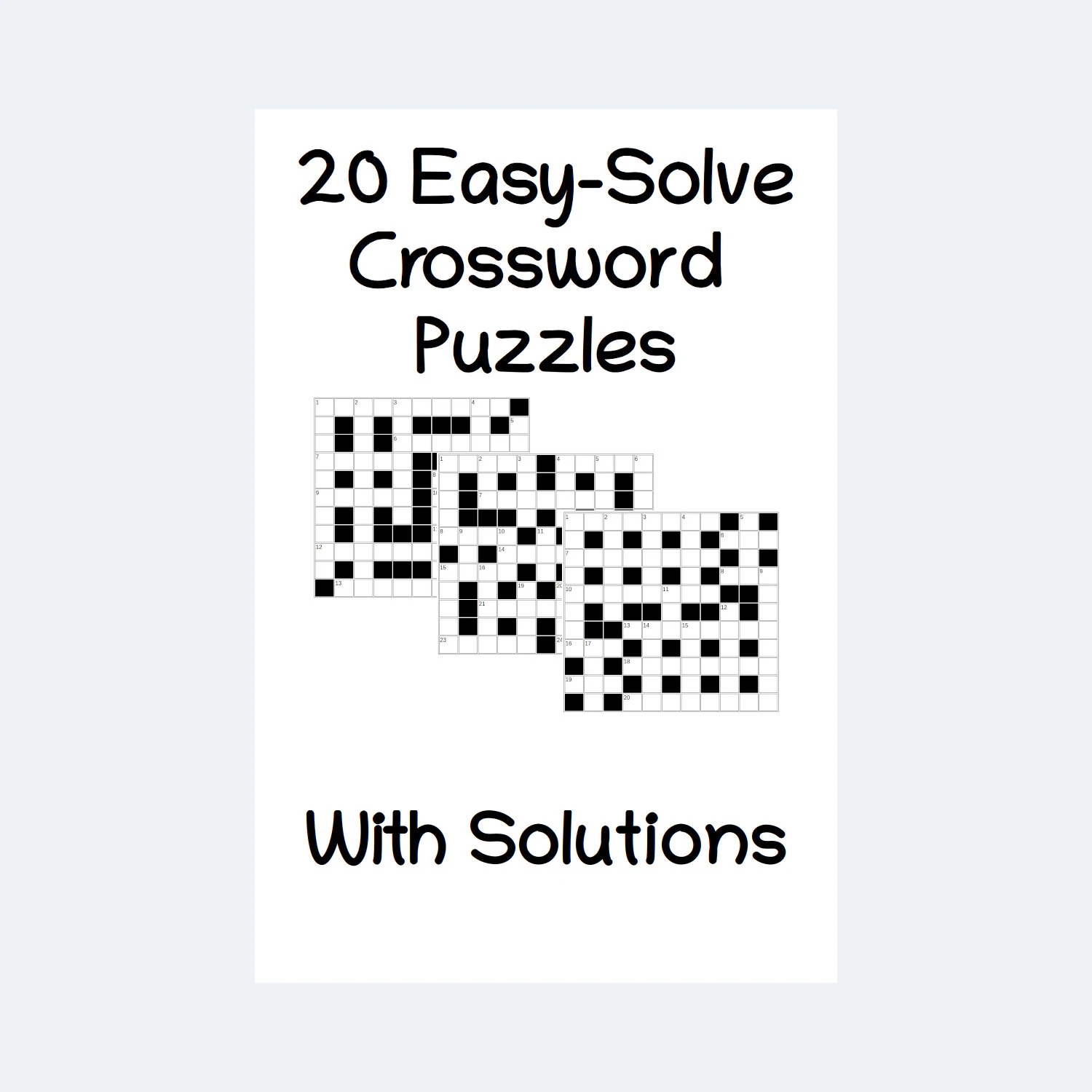 20 Printable Easy solve Crossword Puzzles Downloadable Printable Crossword Puzzles Etsy