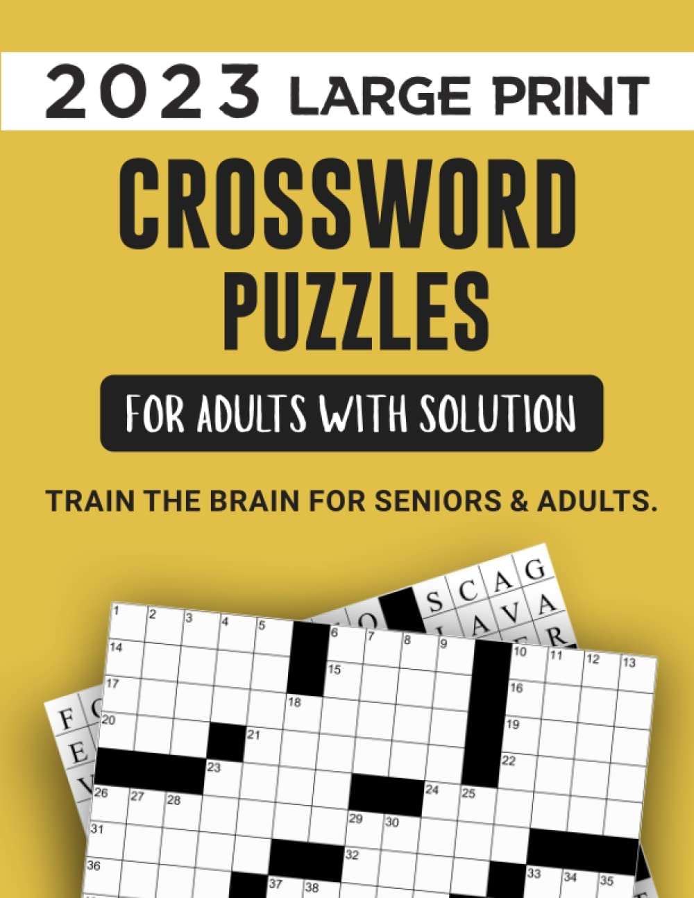 2023 Large Print Crossword Puzzles For Adults With Solution Train The Brain For Seniors Adults Publishing Hunter 9798370596636 Amazon Books
