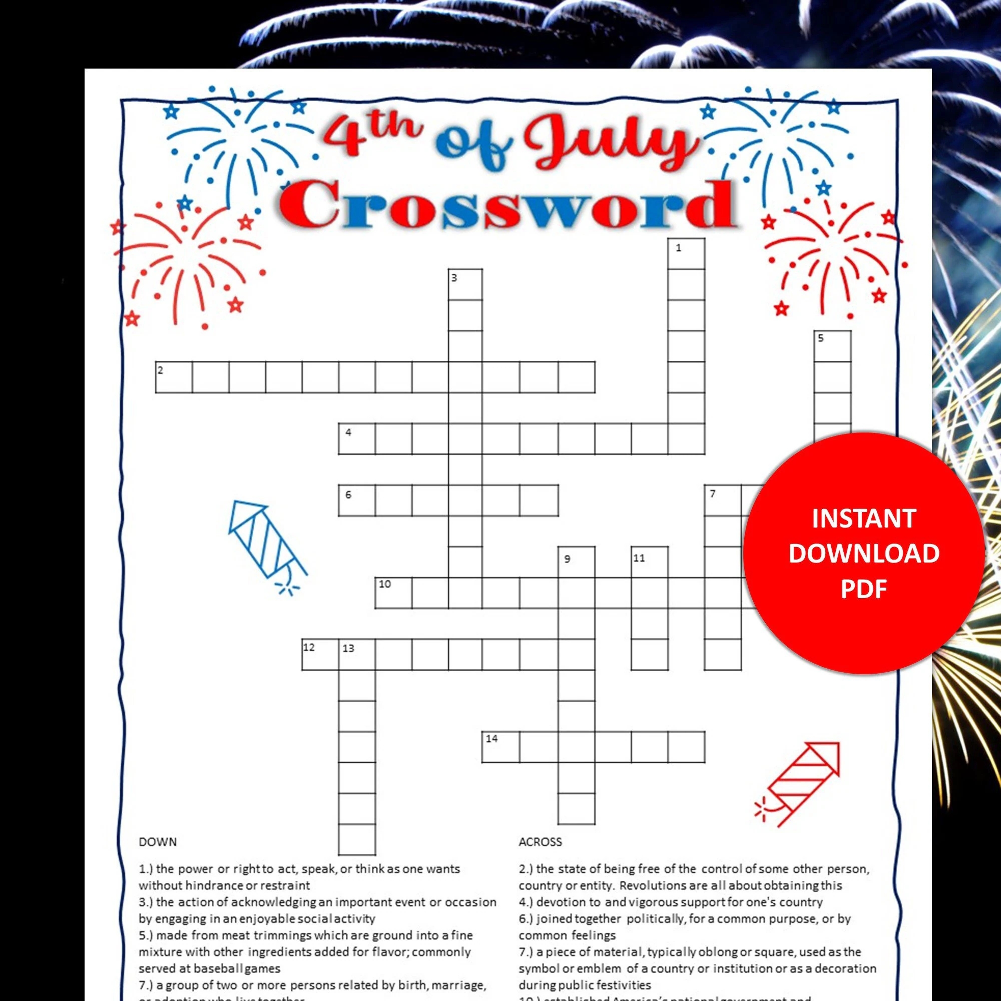 Printable Crossword Puzzles For July 2 Printable Crossword Puzzles For July 2