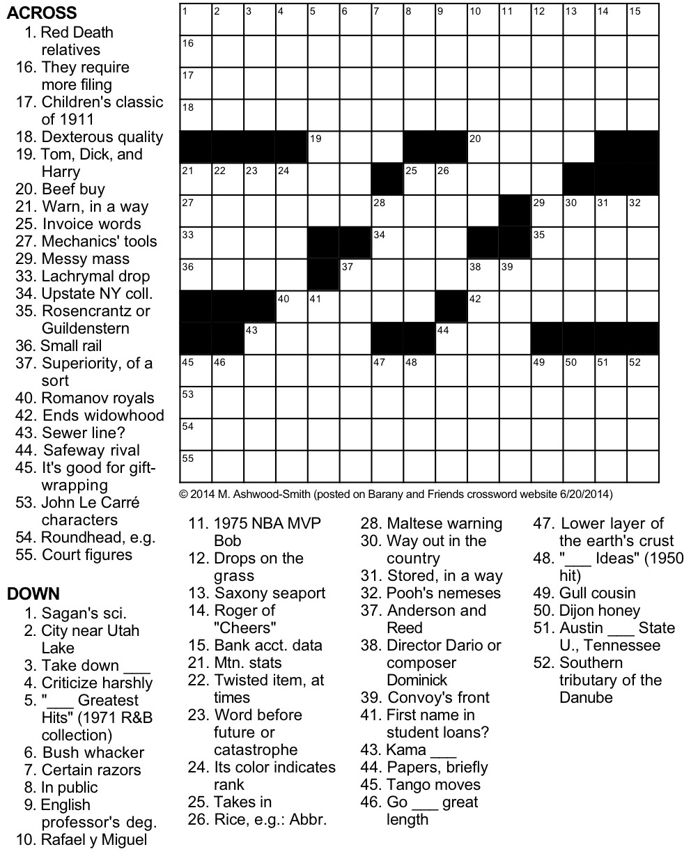 62 Word Stackup Crossword Puzzle