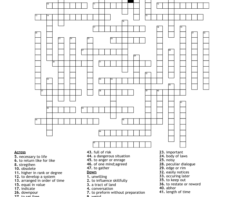 6th Grade Vocabulary Crossword WordMint Worksheets Library