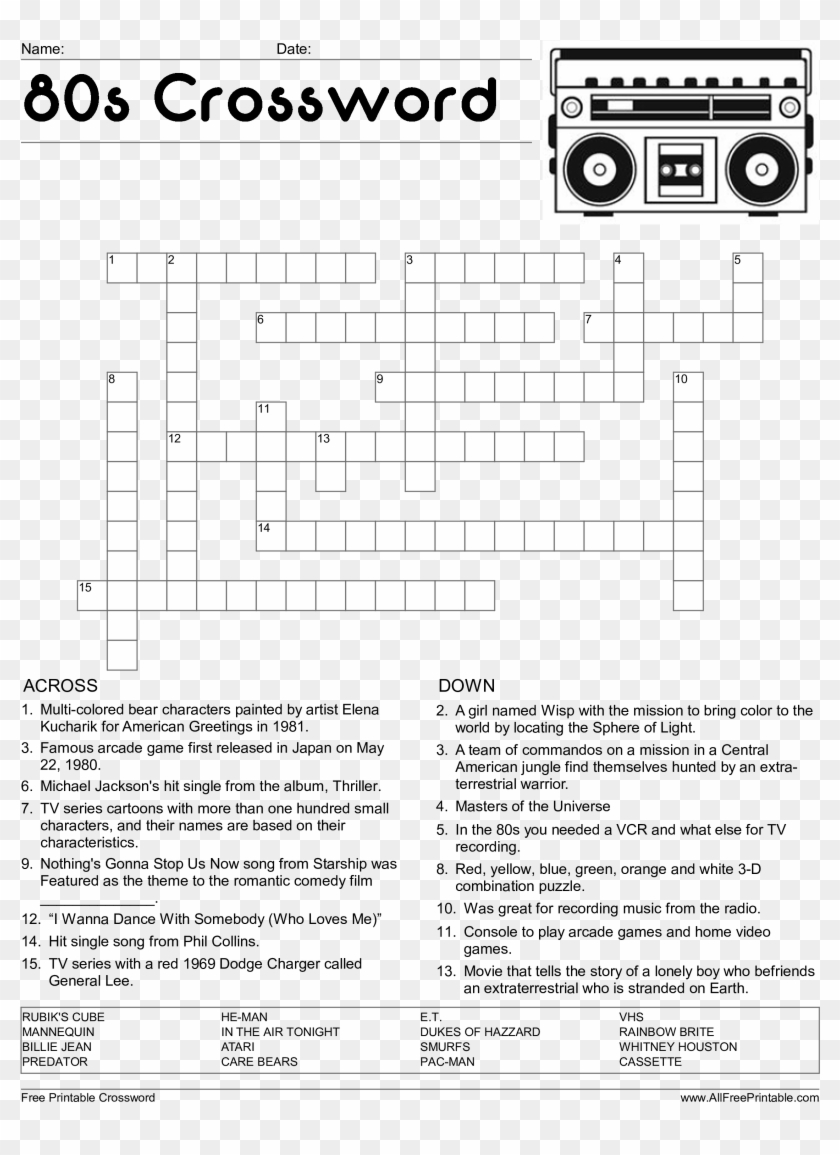 80 s Crossword Puzzle Crossword Puzzle Free Printable HD Png Download 2550x3300 4356918 PngFind 80 s Crossword Puzzle Crossword Puzzle Free Printable HD Png Download 2550x3300 4356918 PngFind