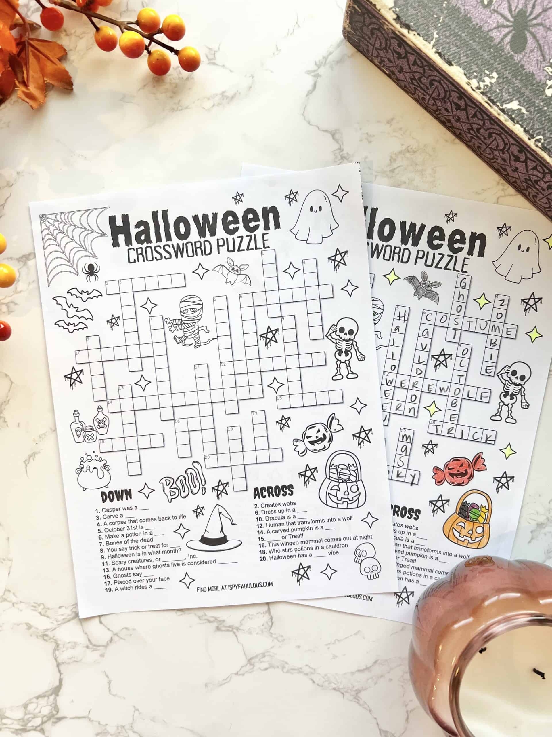 A Kid Friendly Halloween Crossword Puzzle I Spy Fabulous A Kid Friendly Halloween Crossword Puzzle I Spy Fabulous
