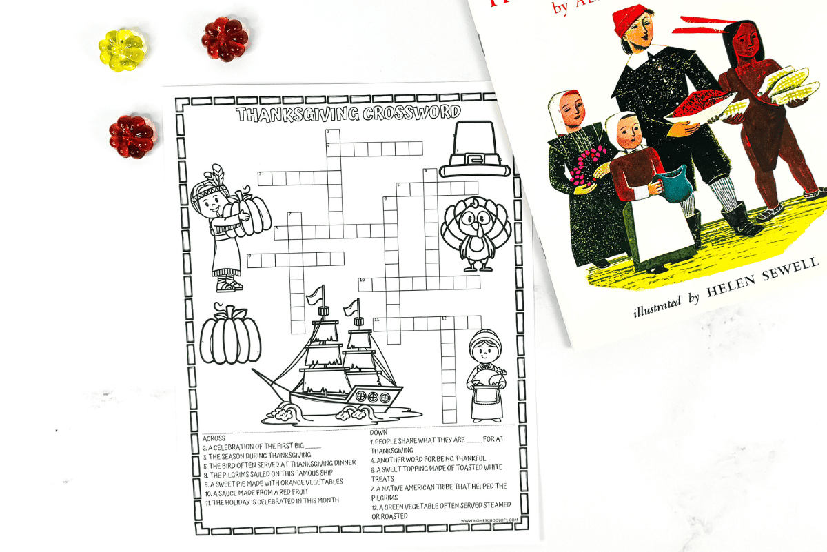 Thanksgiving Crossword Puzzle Printable For Middle School