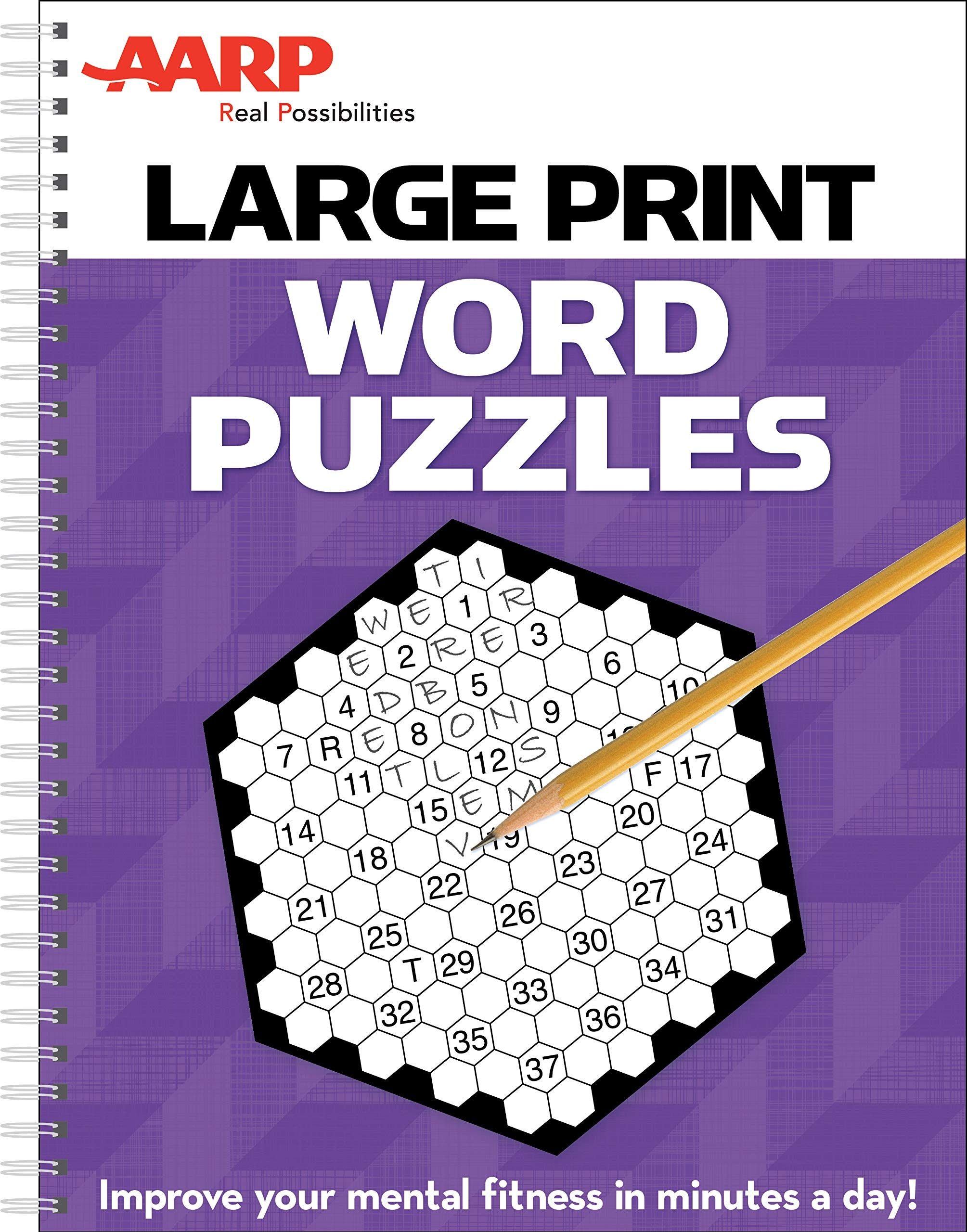 AARP Large Print Word Puzzles Improve Your Mental Fitness In Minutes A Day Publications International Ltd 9781450894357 Amazon Books