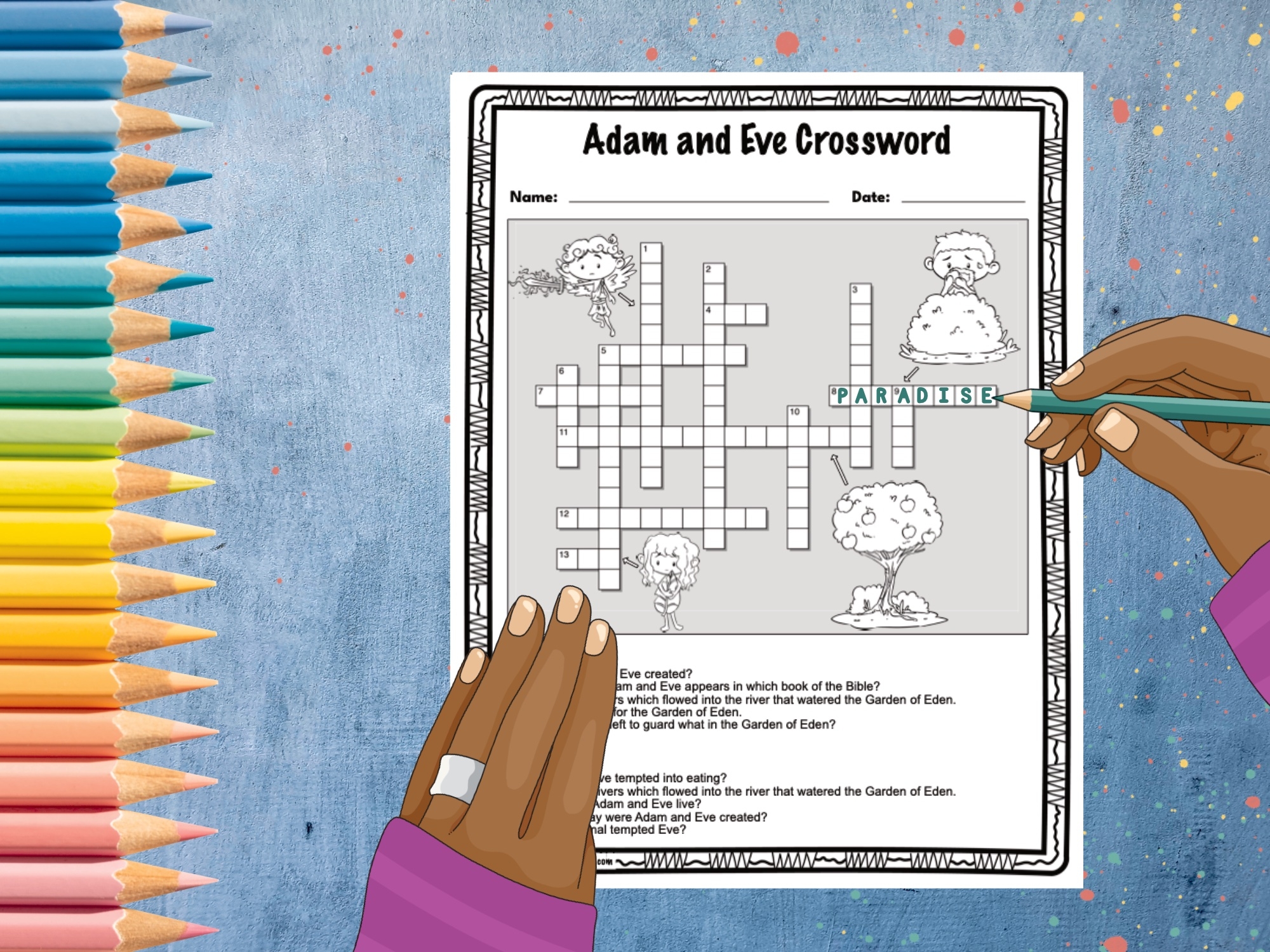 Adam And Eve Crossword Puzzle Printable Made By Teachers