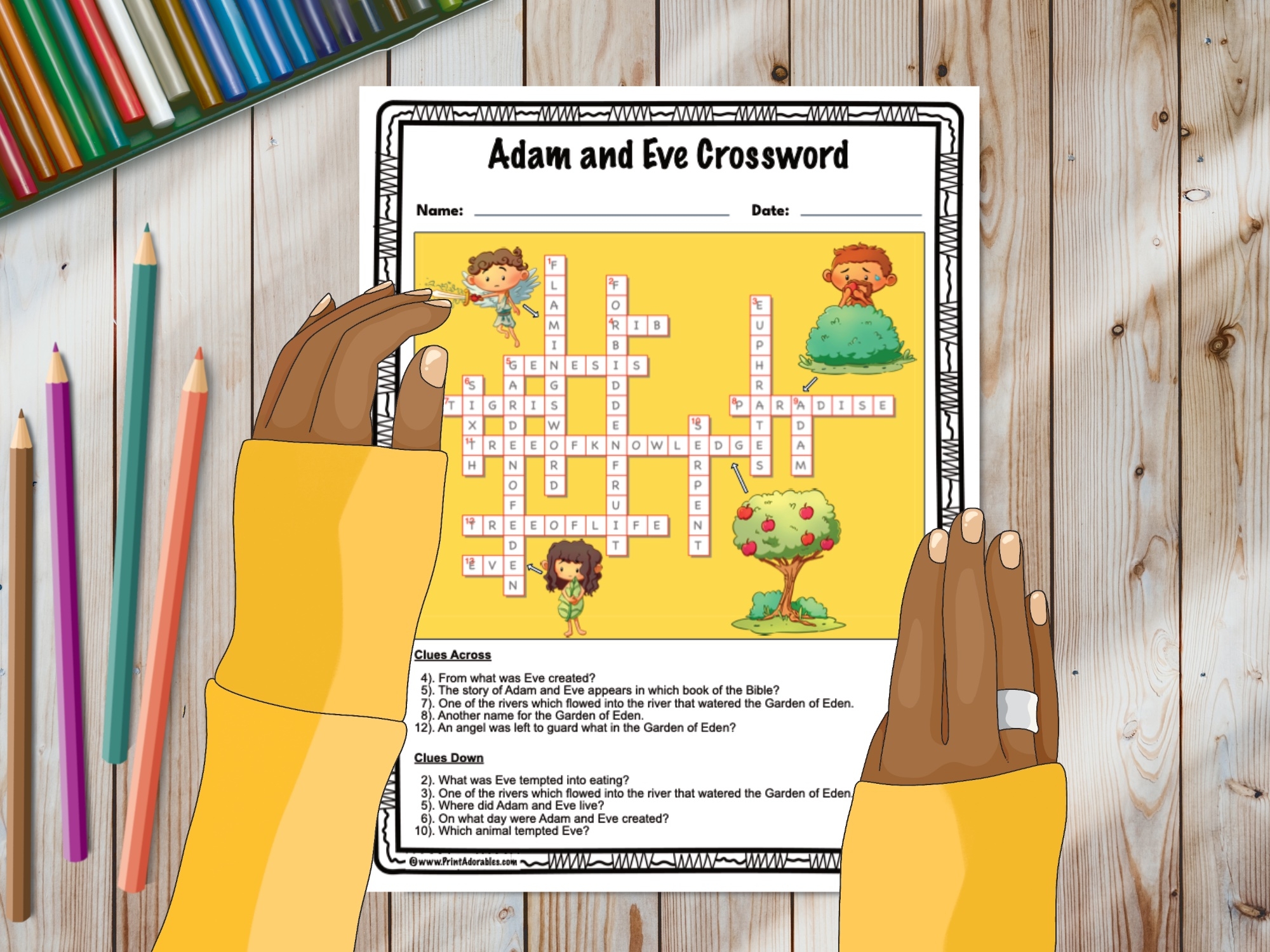 Adam And Eve Crossword Printable Easy