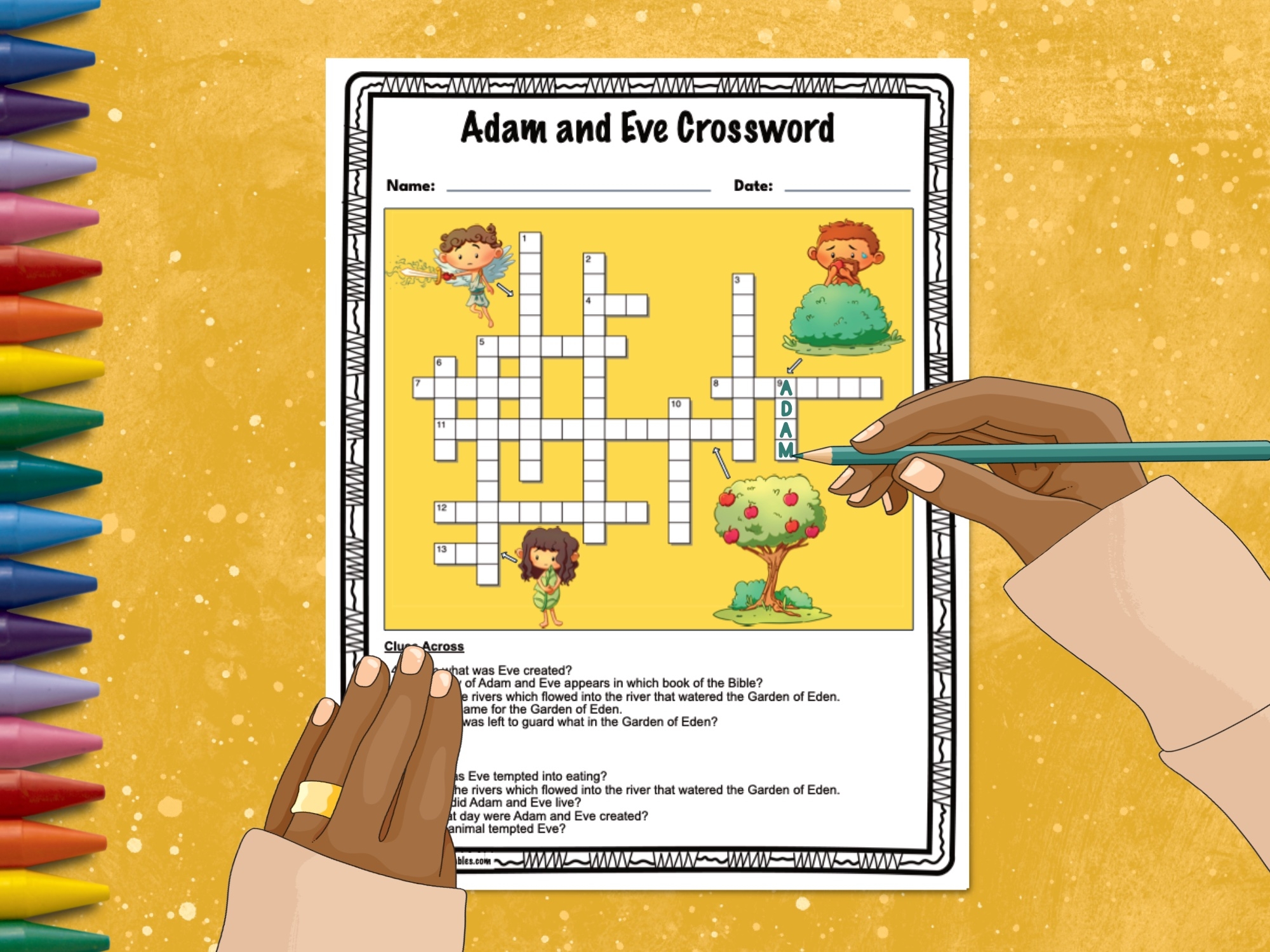 Adam And Eve Crossword Puzzle Printable Made By Teachers