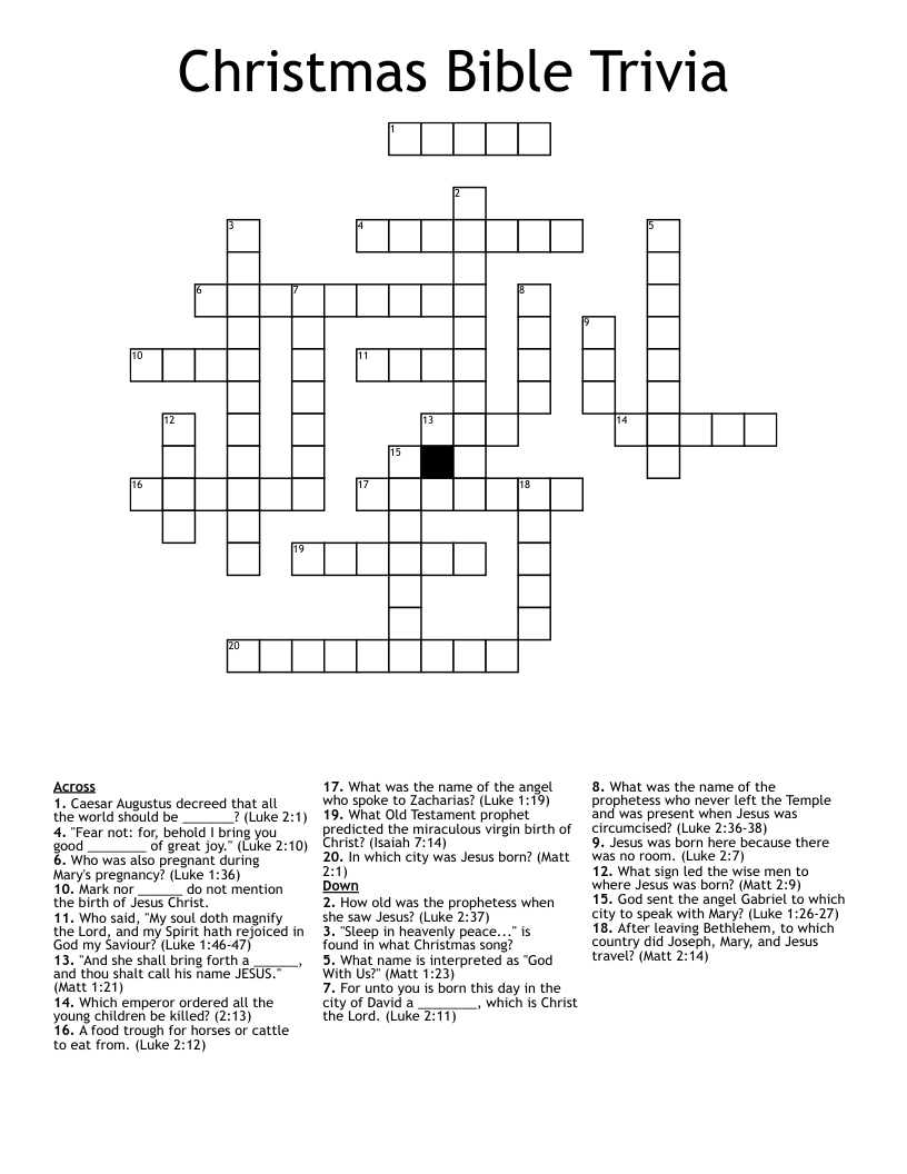 Adult Christmas Crossword WordMint