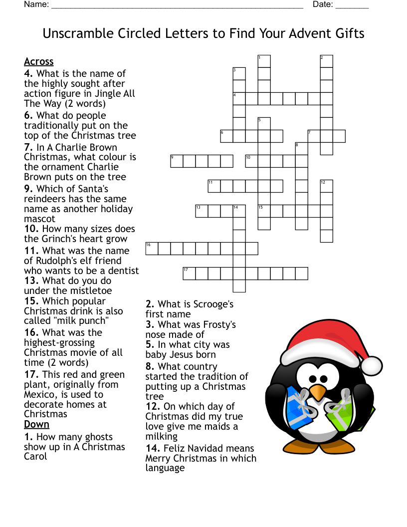 Advent Crossword WordMint