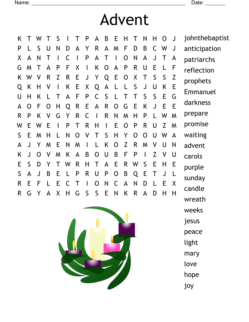 Advent Match The Answers Worksheet WordMint