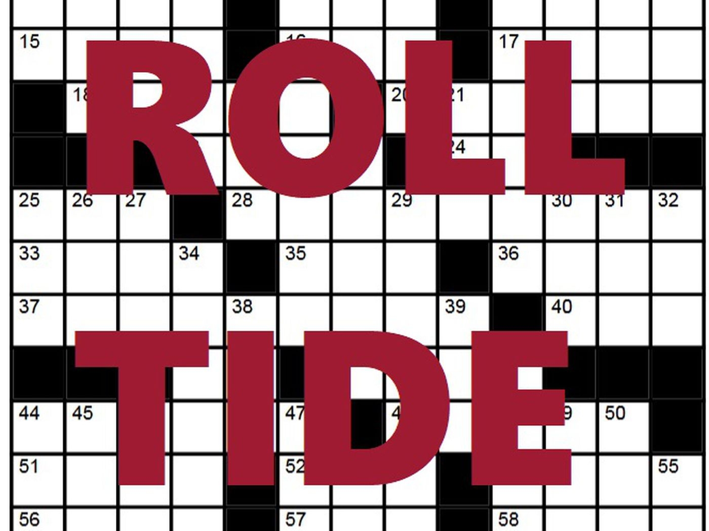 Alabama Roll Tide Sunday Crossword Puzzle Roll Bama Roll Alabama Roll Tide Sunday Crossword Puzzle Roll Bama Roll