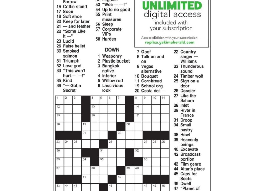 AM Crossword July 22 2025 Crosswords Yakimaherald