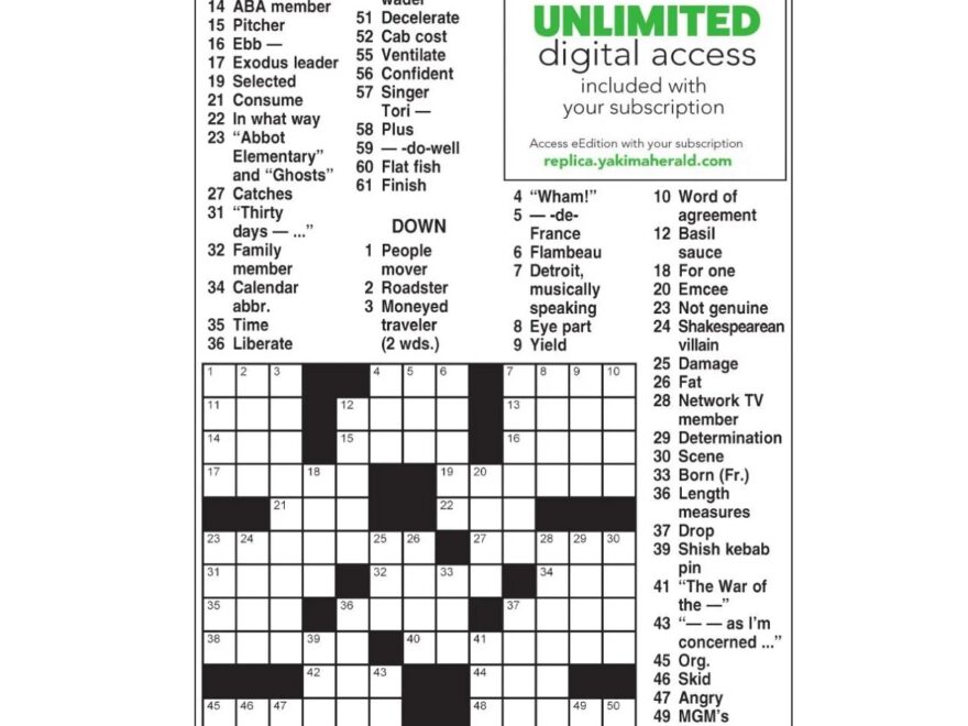 AM Crossword June 14 2025 Crosswords Yakimaherald