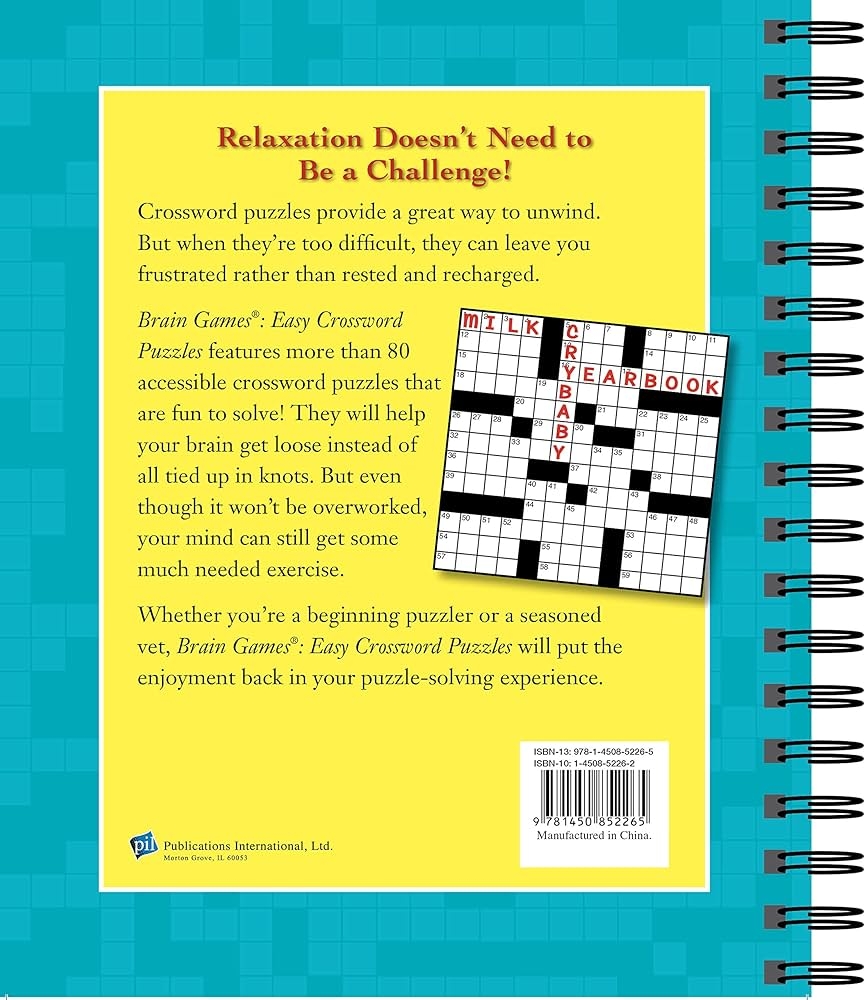 Amazon Brain Games Easy Crossword Puzzles 9781450852265 Publications International Ltd Brain Games Books Amazon Brain Games Easy Crossword Puzzles 9781450852265 Publications International Ltd Brain Games Books