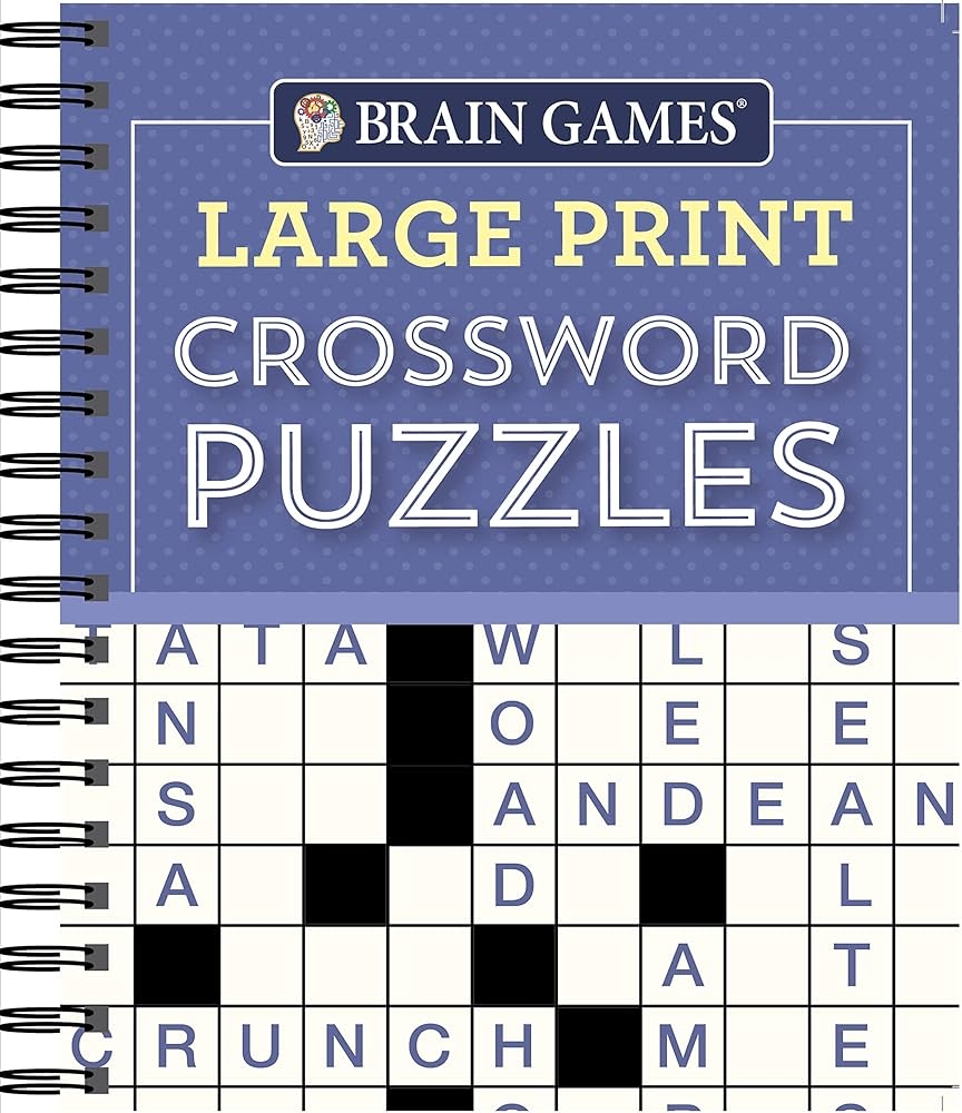 Amazon Brain Games Large Print Crossword Puzzles Purple 9781640304581 Publications International Ltd Brain Games Books
