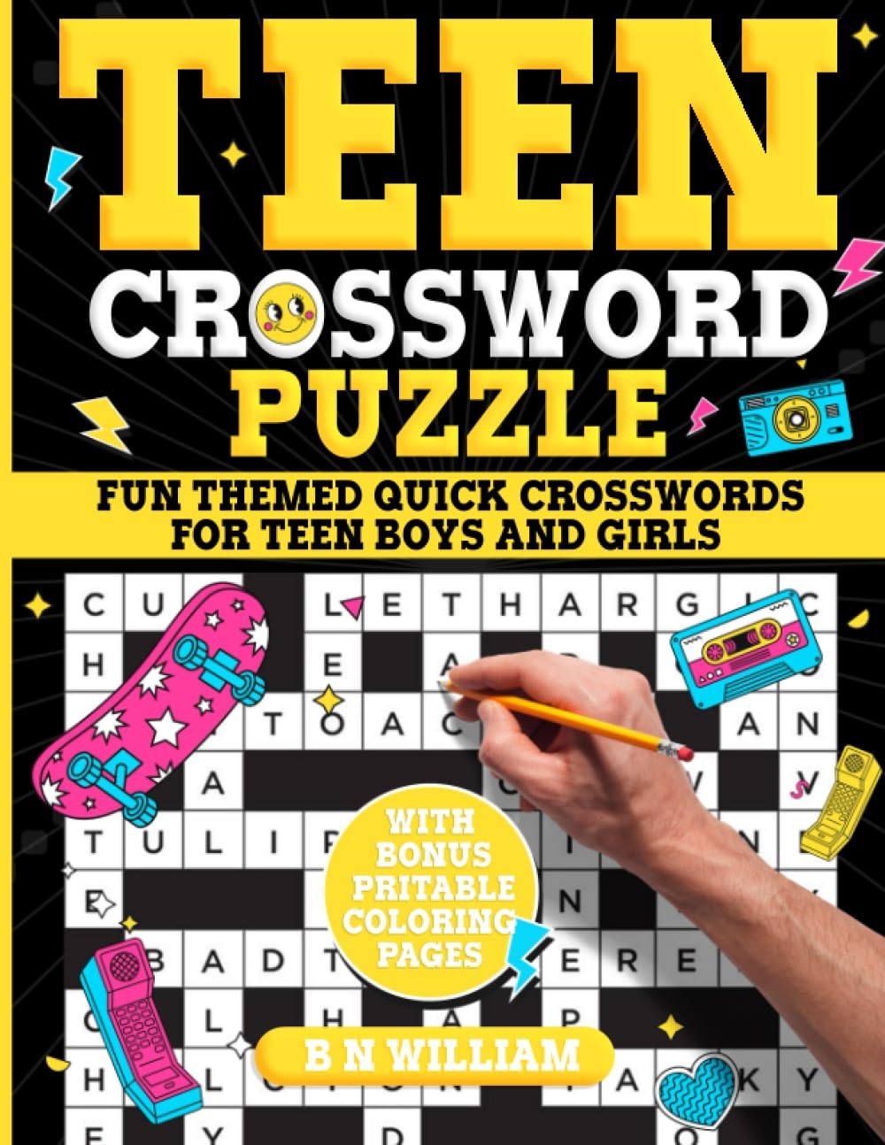 Amazon Teen Crossword Puzzle Book 80 Quick Trivia Crosswords Fun Themed Activity Book For Teenage Girls And Boys 9798857151501 William B N Books