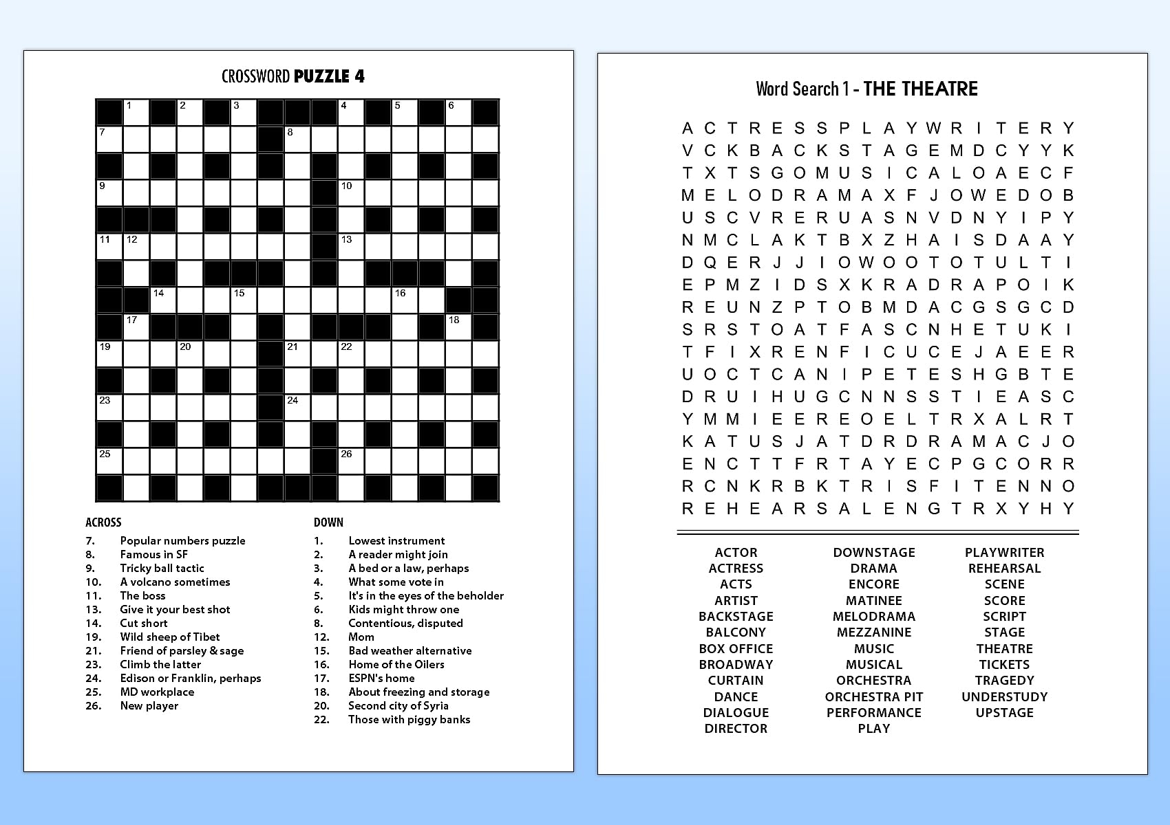 Senior Citezen Crossword Puzzles Printable
