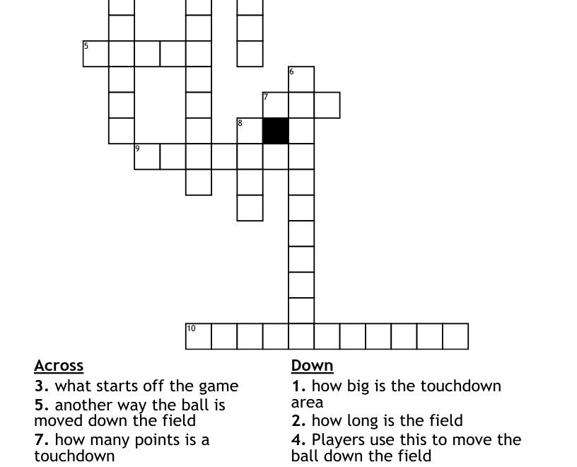 American Football Crosswords Word Searches Bingo Cards WordMint