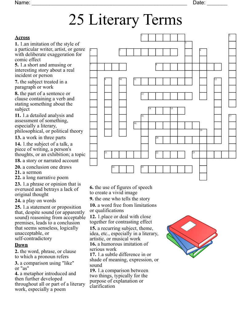 American Literature Crossword Puzzle WordMint