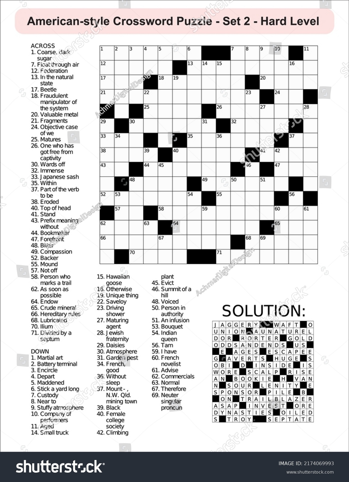 American Style Crossword Wholeselling Puzzle Game