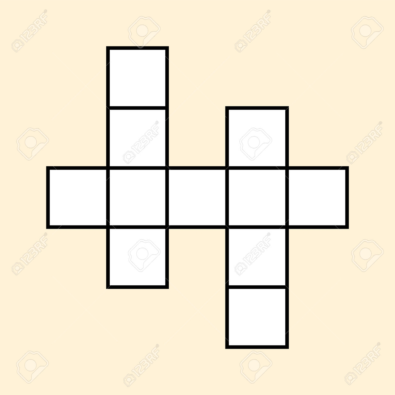 An Empty Grid Template For3 word Crossword Puzzle Royalty Free SVG Cliparts Vectors And Stock Illustration Image 210952862 