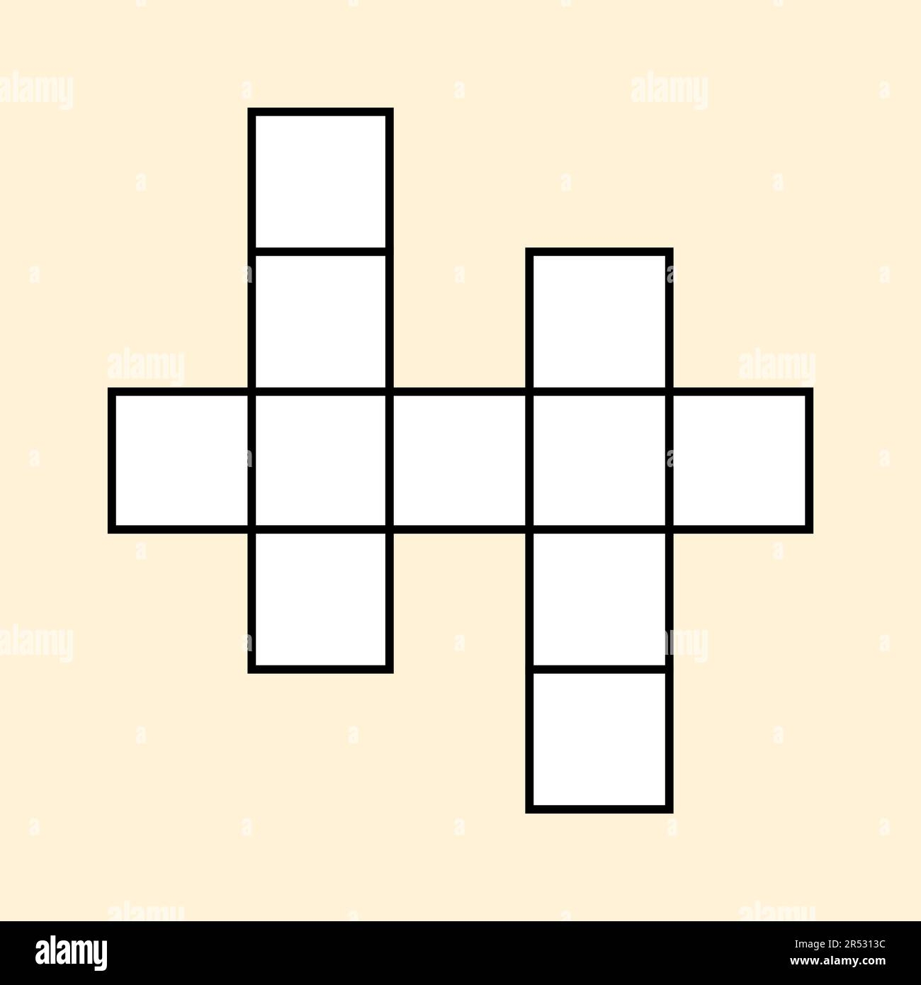 An Empty Grid Template For3 word Crossword Puzzle To Solve Worksheets Library