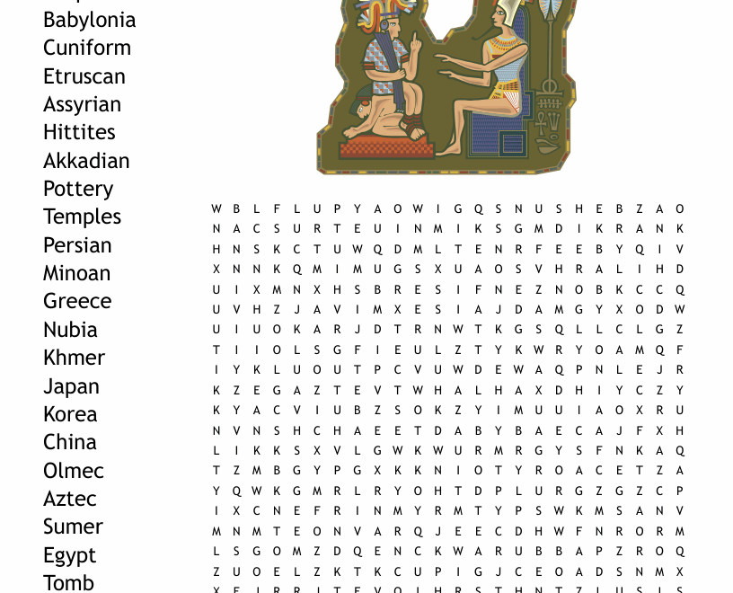 Ancient Civilizations Cross Word WordMint