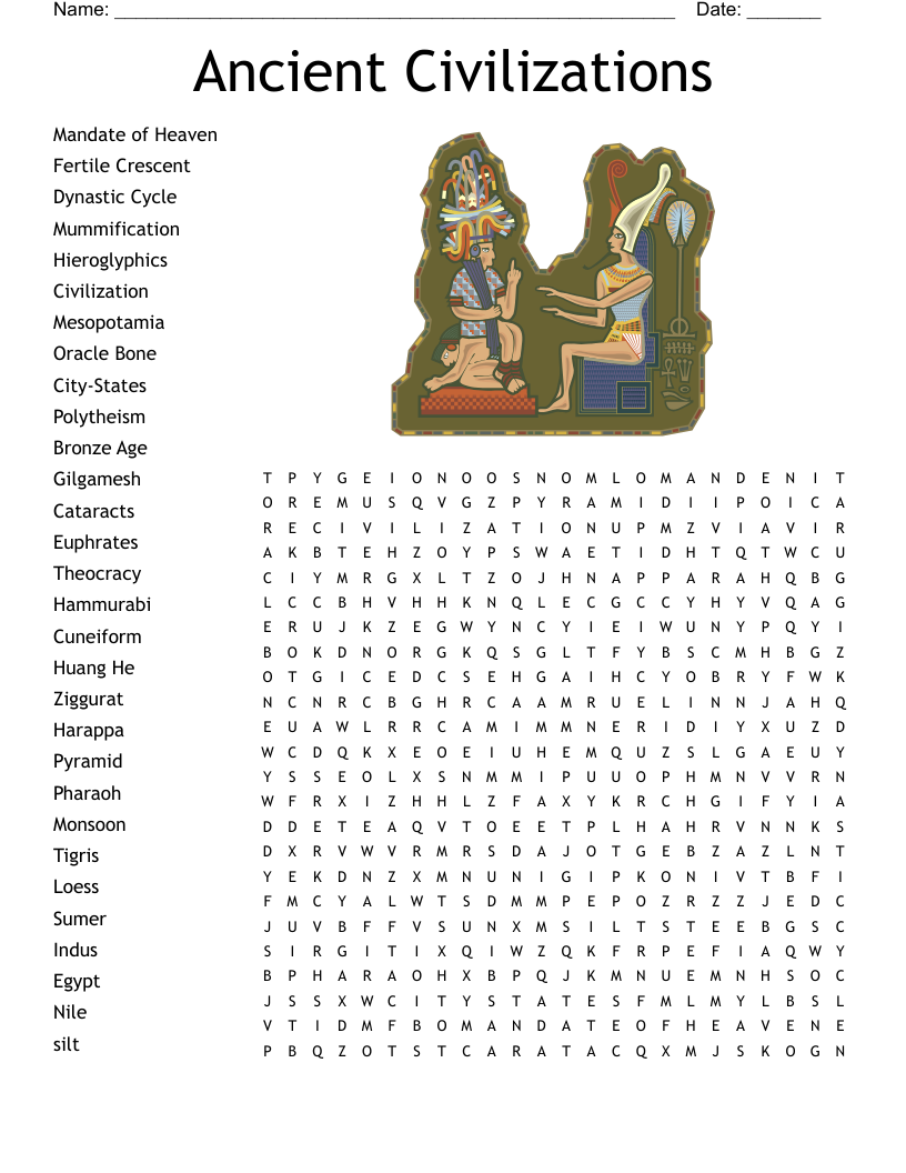 Ancient Civilizations Crossword WordMint