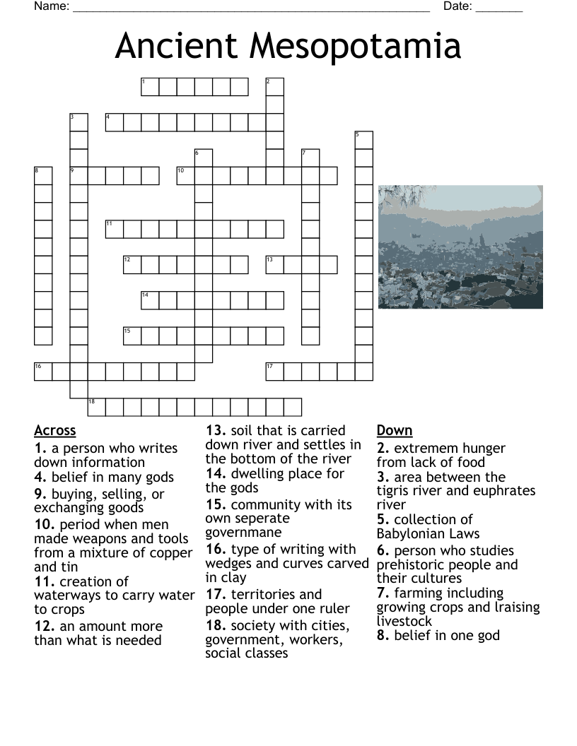 Ancient Civilizations Crossword WordMint