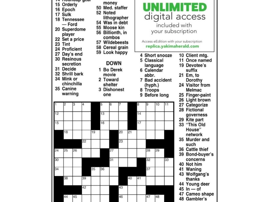 Andrews McMeel Crossword April 8 2022 Crosswords Yakimaherald