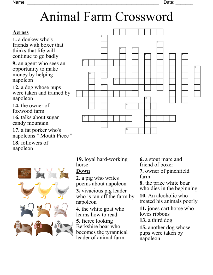 Animal Crossword Puzzles Printable