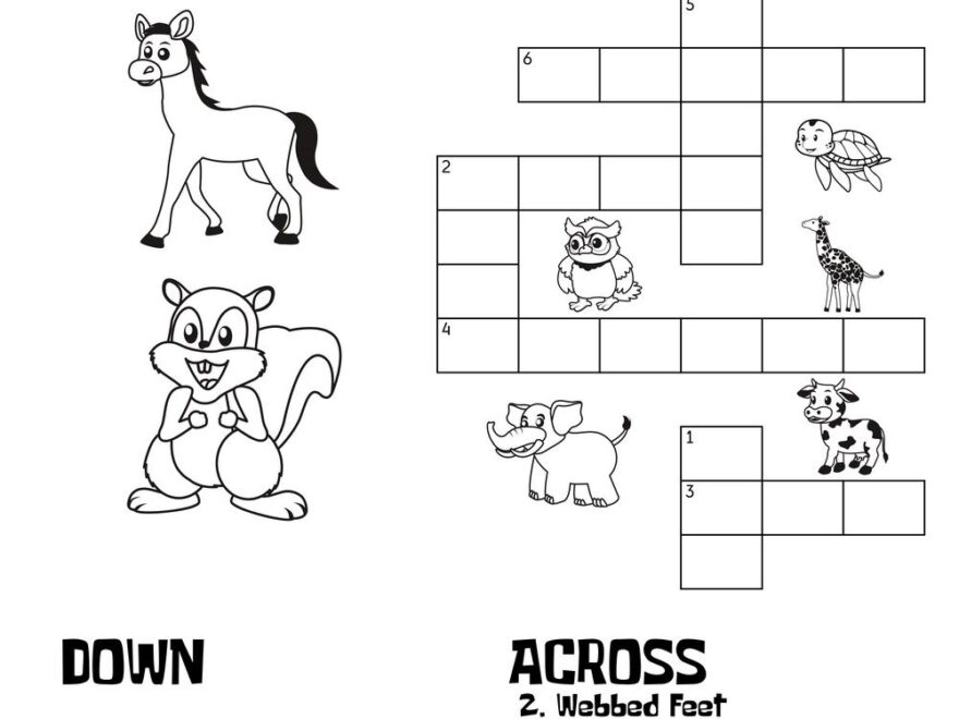 Animal themed Crossword Puzzles Beeloo Printable Crafts And Activities For Kids