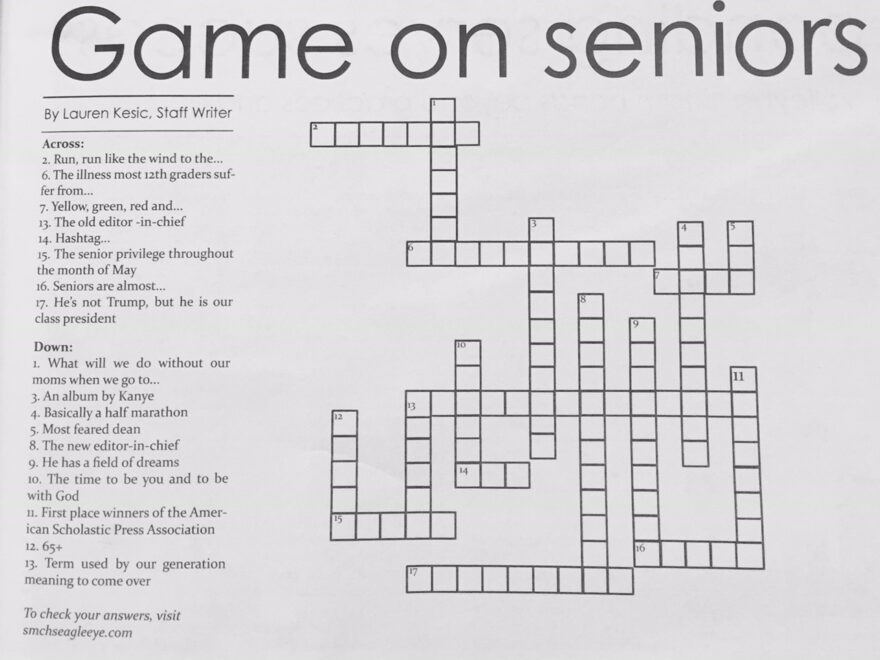 Answers To Print Issue 6 Crossword Puzzle The Eagle Eye
