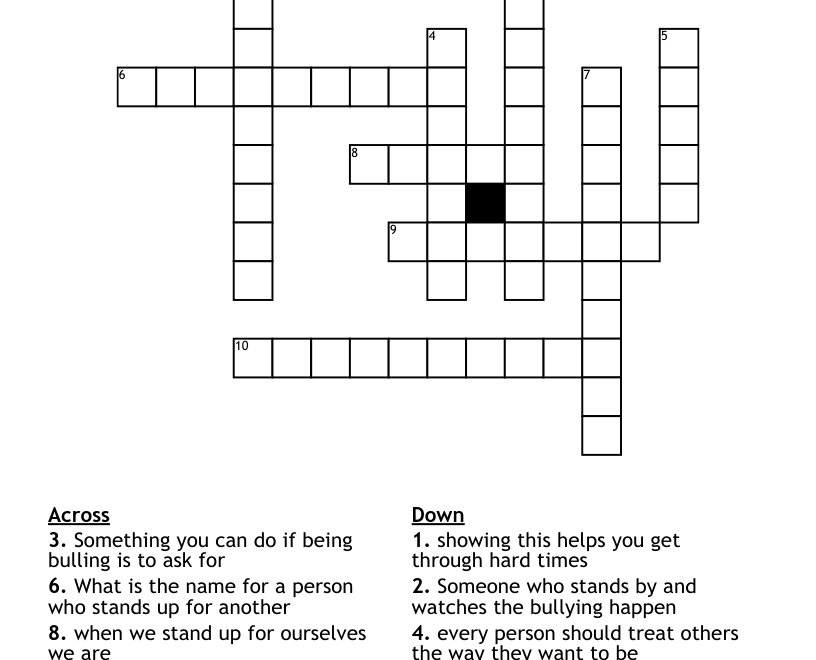 Anti Bullying Crossword WordMint