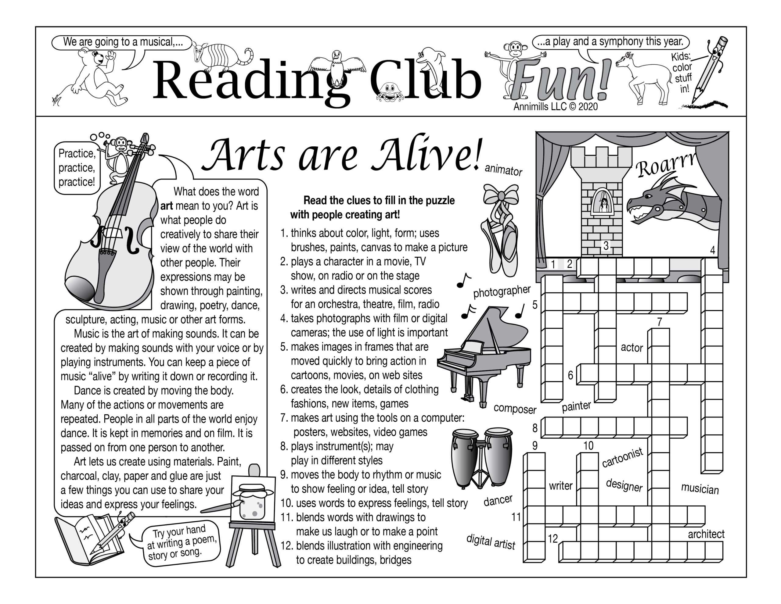 Music Themed Crossword Puzzles Printable