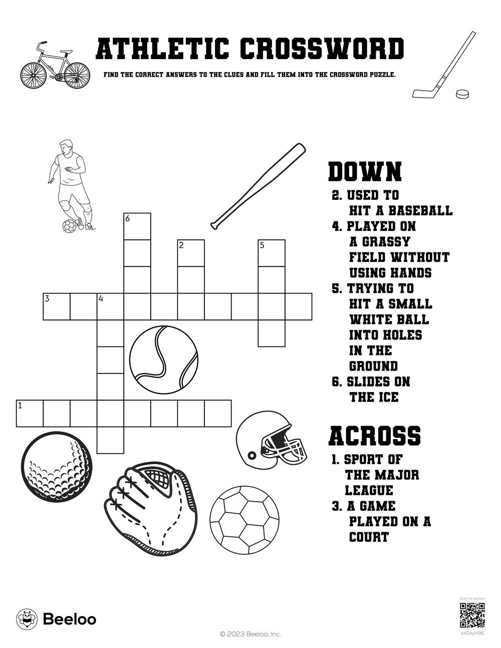 Baseball Crossword Printable