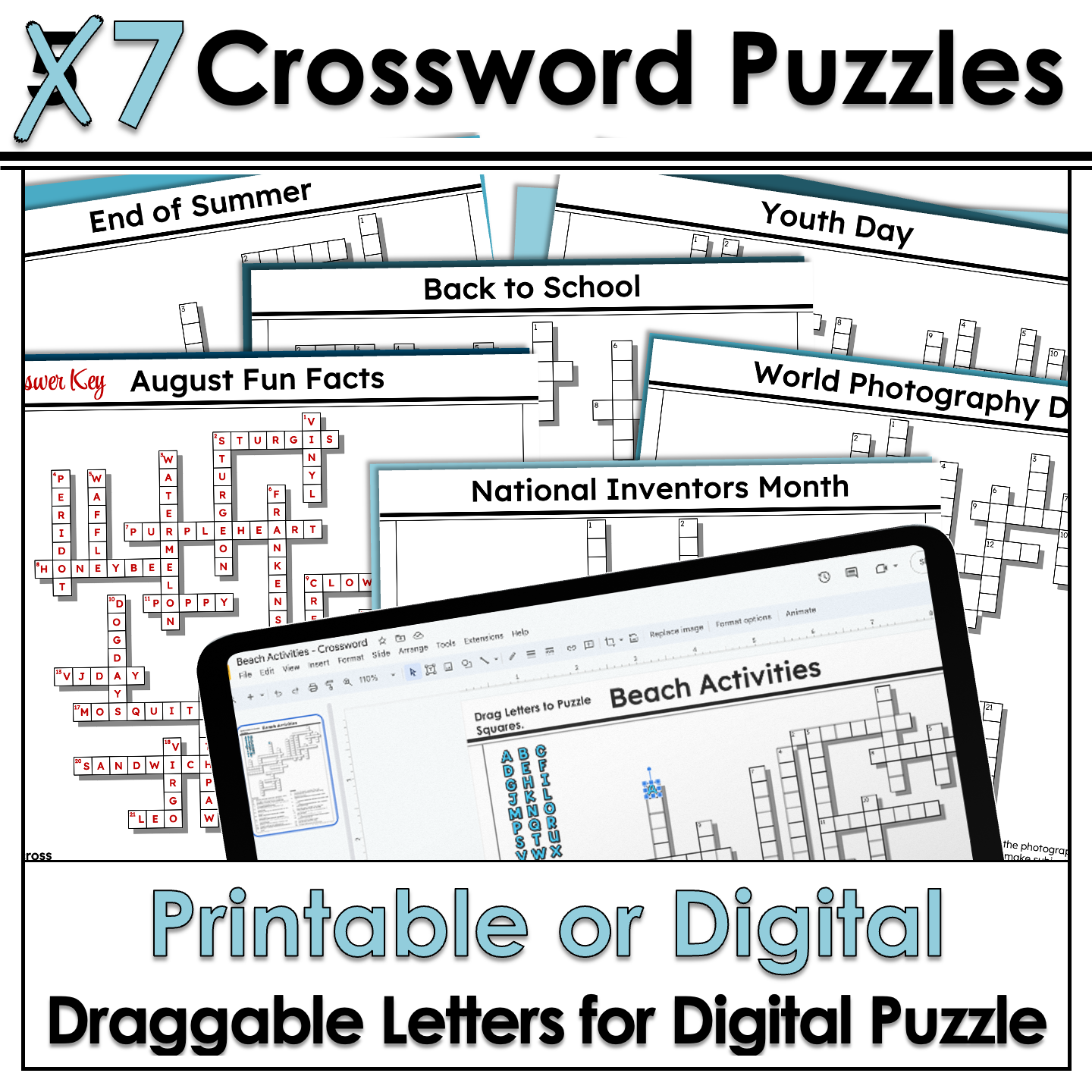 August Crossword Puzzles Word Search Middle High School Print Digital Resources Made By Teachers August Crossword Puzzles Word Search Middle High School Print Digital Resources Made By Teachers