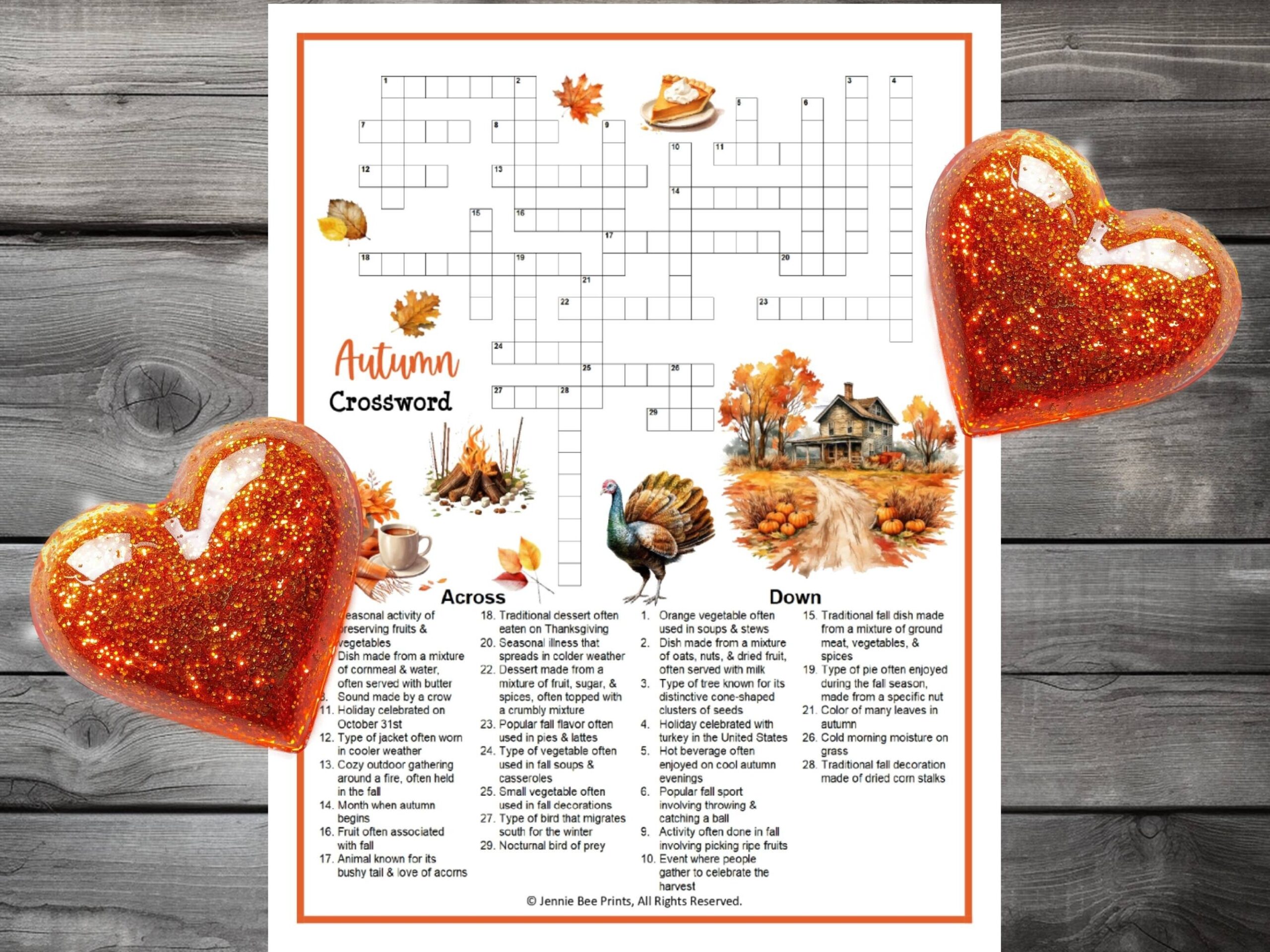 Autumn Crossword Puzzle Printable