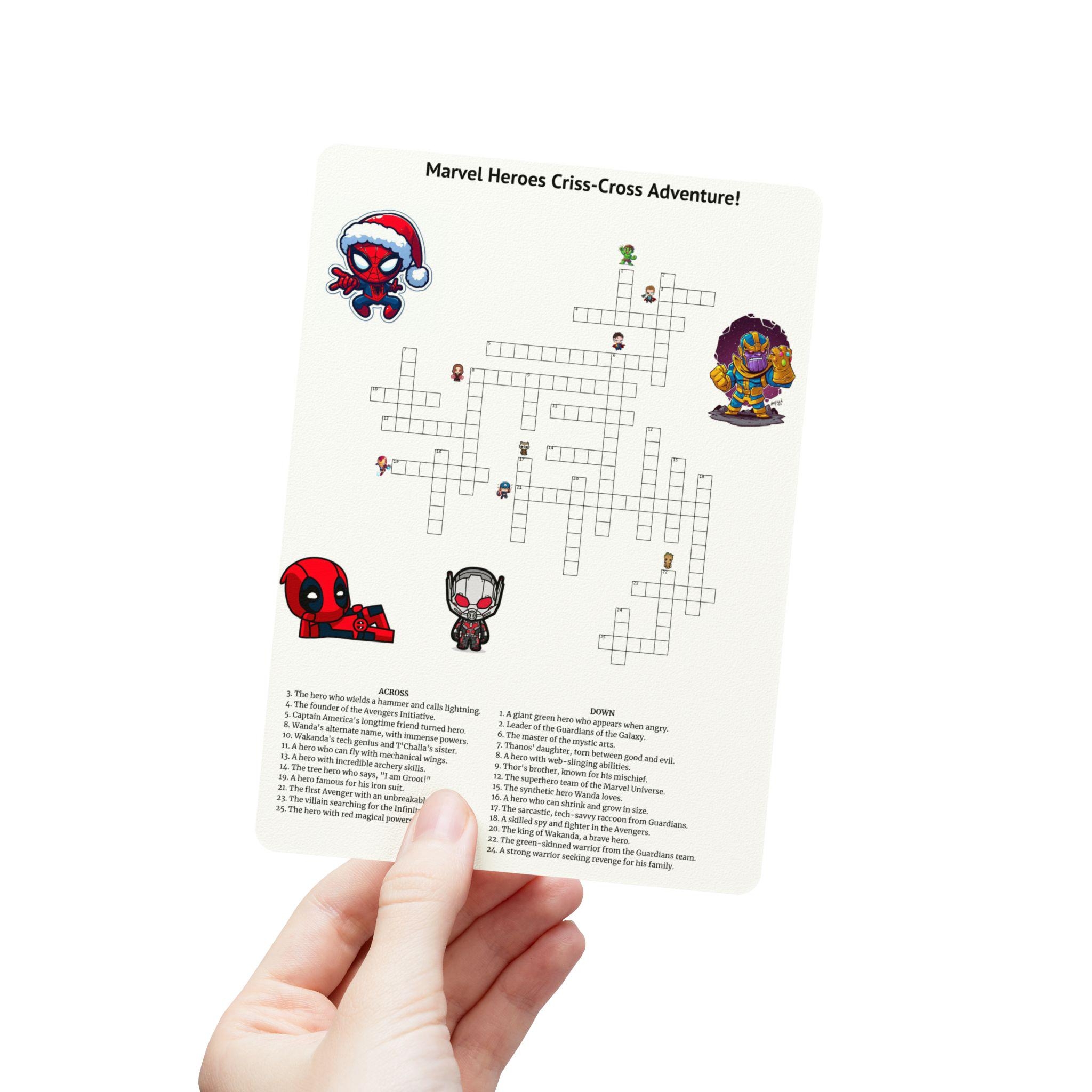 Avengers Crossword Etsy Avengers Crossword Etsy