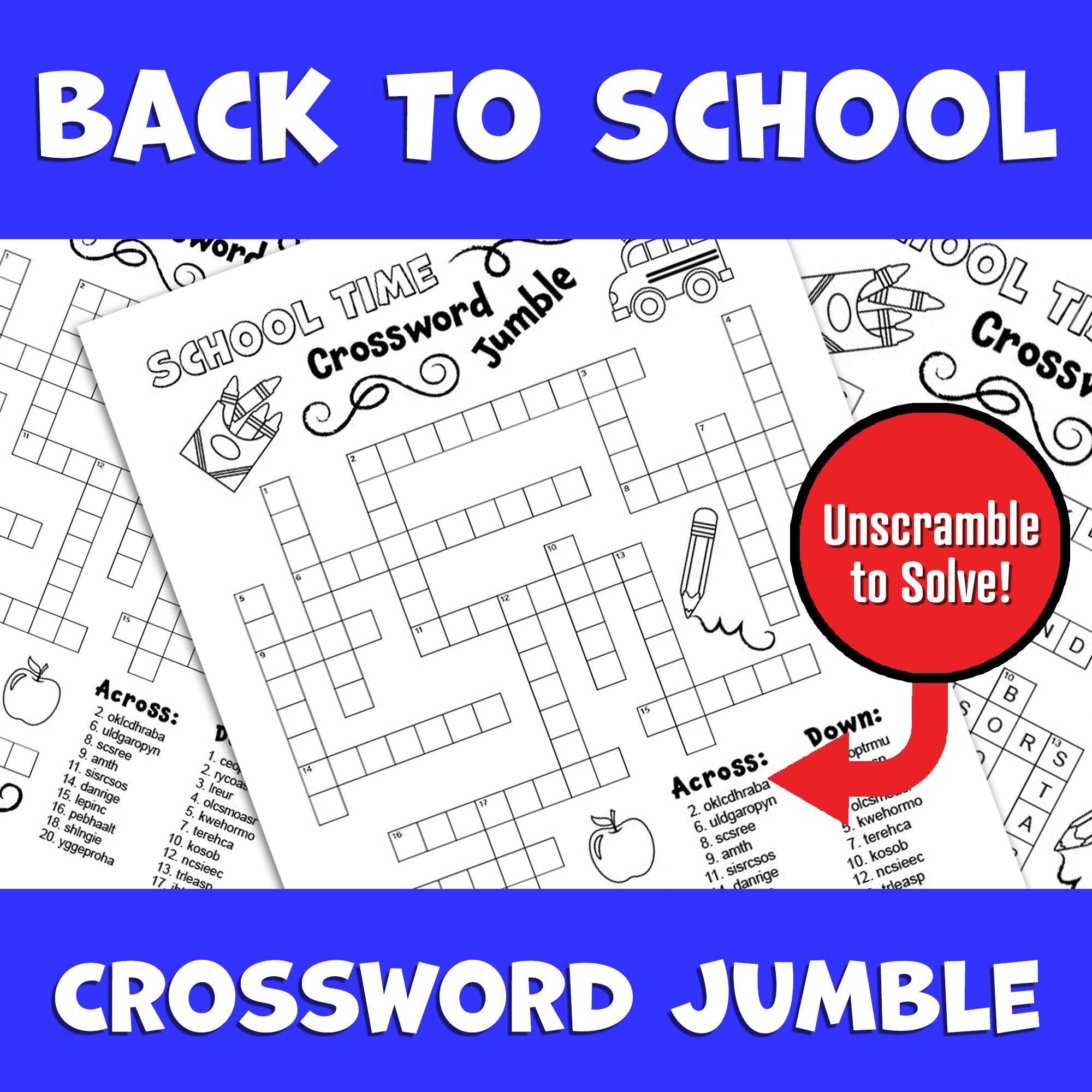 Back To School Crossword Puzzle Summer Word Scramble Activity Brain Break Classful Back To School Crossword Puzzle Summer Word Scramble Activity Brain Break Classful