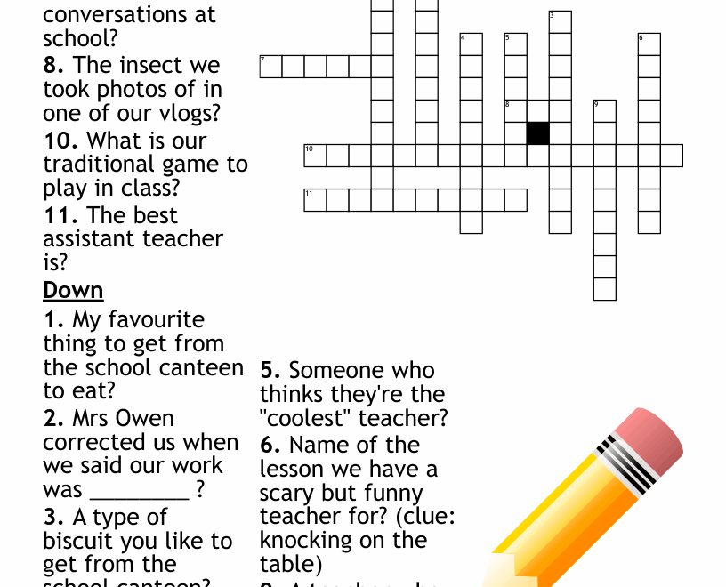 Back To School Crossword WordMint