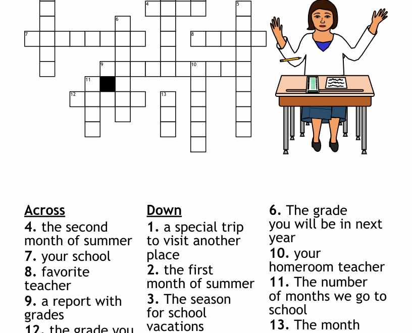 Back To School Crossword WordMint