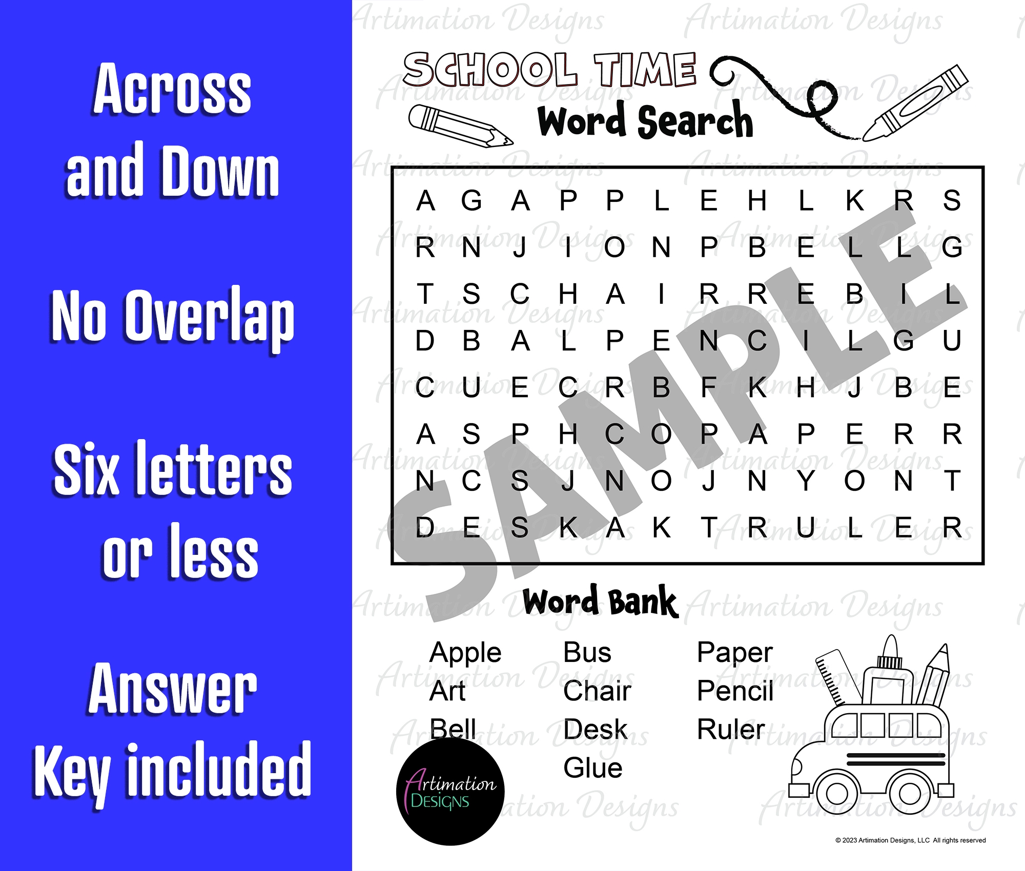 Easy Crossword Puzzles For Lower School Printable